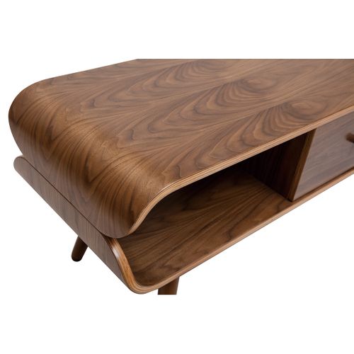 Meuble TV Vintage En Bois Foncé Avec Rangements L132 Cm Takla