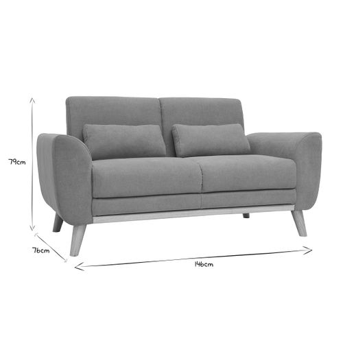 Canapé Scandinave 2 Places En Tissu Effet Velours Jaune Moutarde Et Bois Clair Ektor