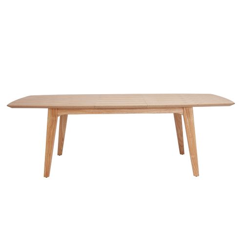 Table Extensible Rallonges Intégrées Rectangulaire En Bois Clair L180-230 Cm Fifties