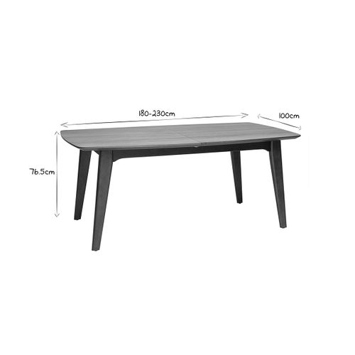Table Extensible Rallonges Intégrées Rectangulaire En Bois Clair L180-230 Cm Fifties
