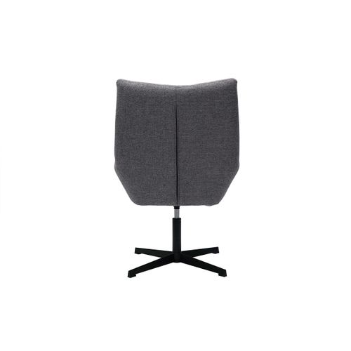 Fauteuil Pivotant Design En Tissu Effet Velours Texuré Gris Et Métal Noir King