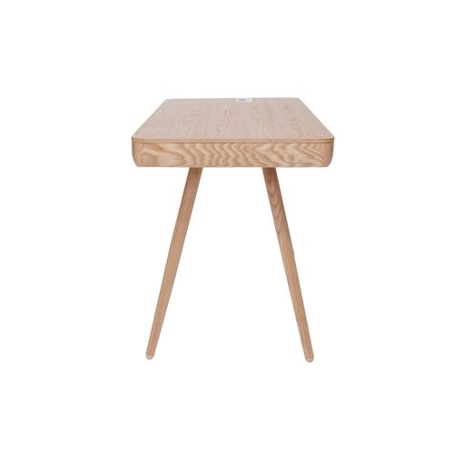 Bureau Connecté Multimédia  Avec Tiroir Bois Clair Massif L120 Cm Clever