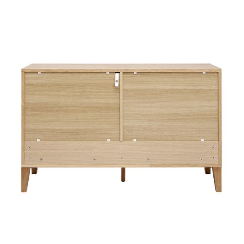 Commode En Bois Clair Chêne 6 Tiroirs L120 Cm Freddy