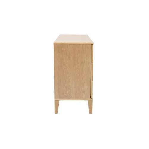 Commode En Bois Clair Chêne 6 Tiroirs L120 Cm Freddy