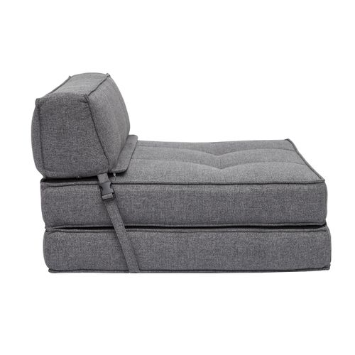 Chauffeuse 1 Place Convertible En Tissu Gris Katy