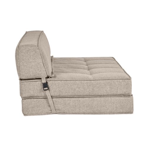 Chauffeuse 2 Places Convertible En Tissu Taupe Katy