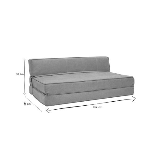 Chauffeuse 2 Places Convertible En Tissu Taupe Katy