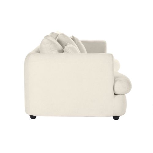 Canapé Convertible Déhoussable 3-4 Places Design Haricot En Tissu Effet Velours Beige Clair Sacha
