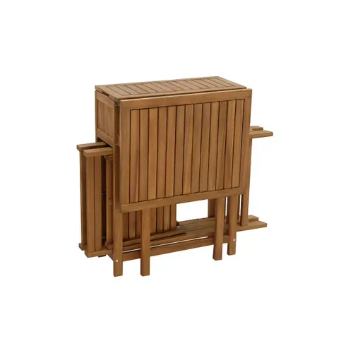 Ensemble de balcon pliable en bois massif Prado avec rangement