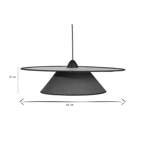 Suspension En Lin Bleu Paon Et Rabane Naturelle D55 Cm Azami