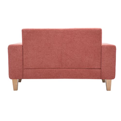 Canapé Scandinave 2 Places En Tissu Terracotta Et Bois Clair Fjord