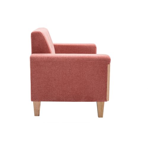 Canapé Scandinave 2 Places En Tissu Terracotta Et Bois Clair Fjord
