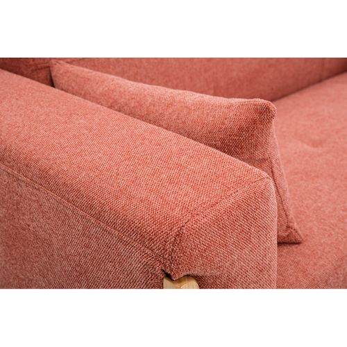 Canapé Scandinave 2 Places En Tissu Terracotta Et Bois Clair Fjord