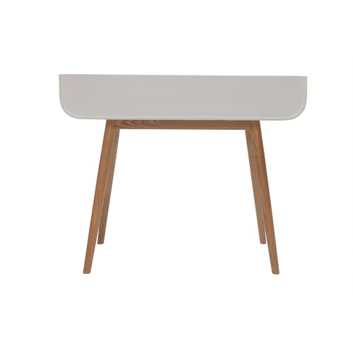 Bureau Scandinave Blanc Et Bois Clair Avec Rangements 2 Tiroirs L100 Cm ...