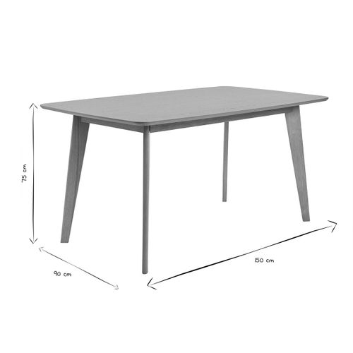 Table à Manger Rectangulaire Scandinave Bois Clair Chêne L150 Cm Leena