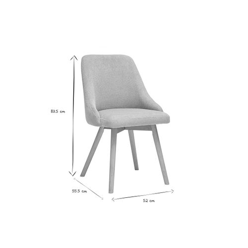 Chaises Scandinaves En Tissu Chenille Beige Et Bois Clair (lot De 2) Hasta