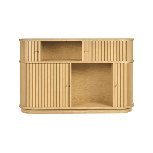 Console Vintage En Bois Clair Chêne Avec Portes Coulissantes L120 Cm Epic