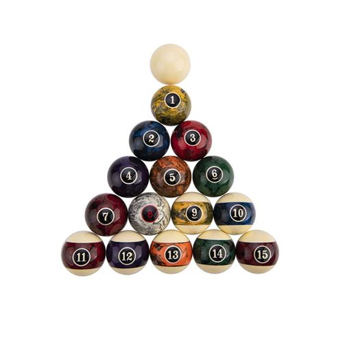 Jeu De 16 Boules De Billard Américain En Résine - Diamètre 57,2 Mm - Couleurs Vives - Pour Salle De Jeux Ou Maison