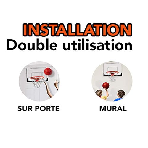 Mini Panier De Basket Intérieur Avec Accroches De Porte - Rouge