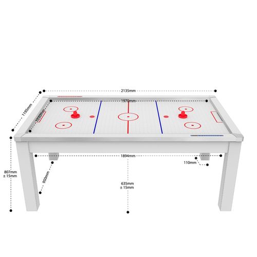 Air Hockey Toronto - Coloris Blanc Laqué / Surface Blanche - Blanc