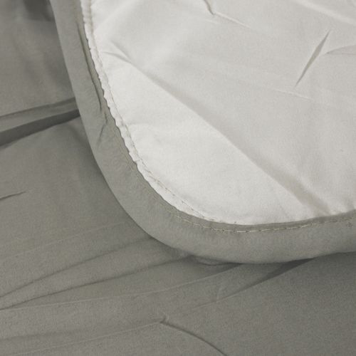 Couette été 260x240 Cm Cocoon Bicolore Taupe/lin Garnissage Fibre Polyester 200g/m2