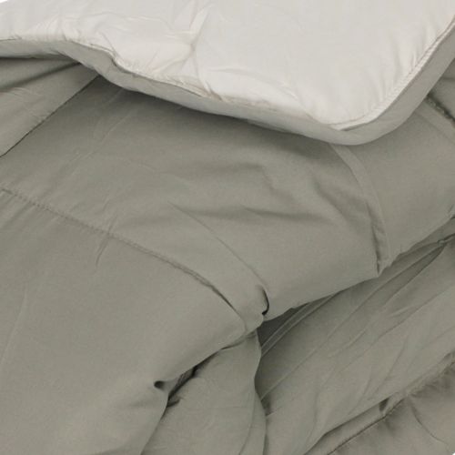 Couette été 260x240 Cm Cocoon Bicolore Taupe/lin Garnissage Fibre Polyester 200g/m2