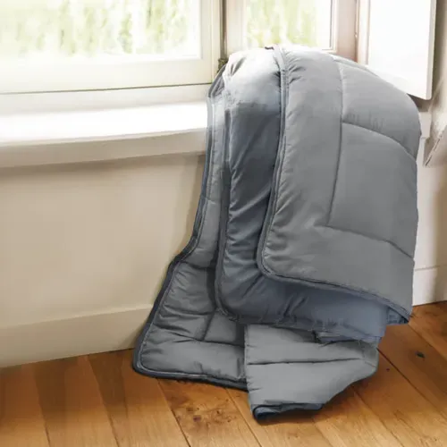 Couette Hiver 240x220 Cm Cocoon Bicolore Acier/argent Garnissage Fibre Polyester 400g/m2