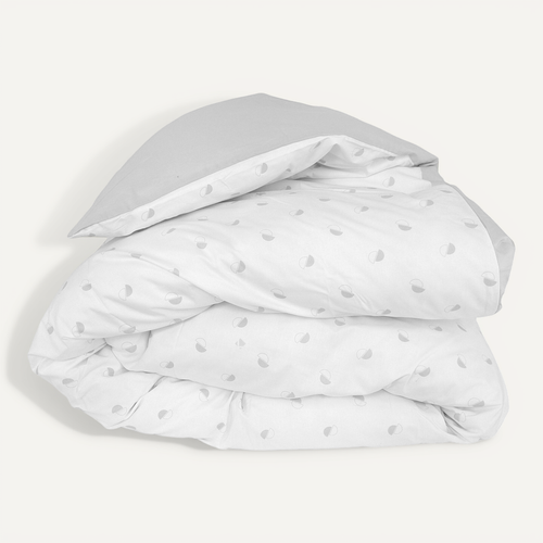 Housse De Couette 260x240 Cm Percale Coton Alex Gris Nuage