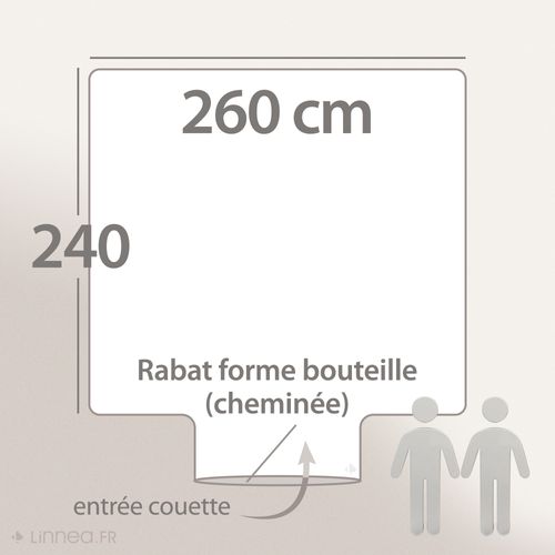 Housse De Couette 260x240 Cm Percale Coton Alex Gris Nuage