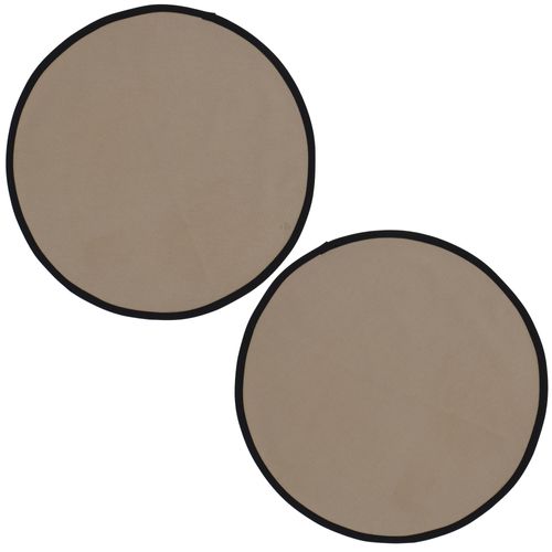 Lot De 2 Set De Table Rond 38 Cm Diabolo Marron Tourterelle Traitement Teflon