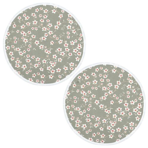 Lot De 2 Sets De Table Enduit 38 Cm Amandier Vert Sauge