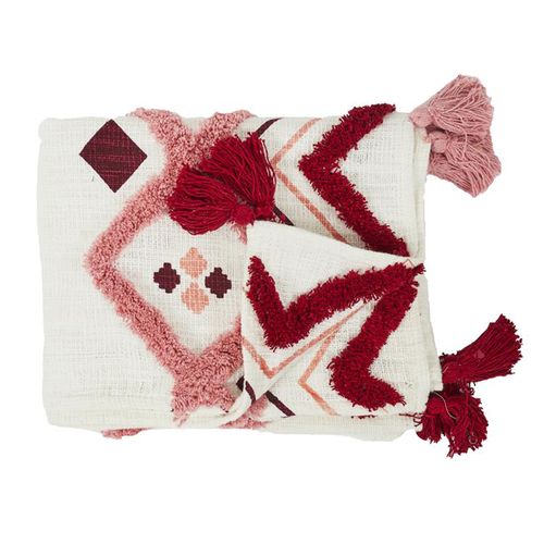 Jeté De Canapé 130x150 Cm Coton Jaipur Rose