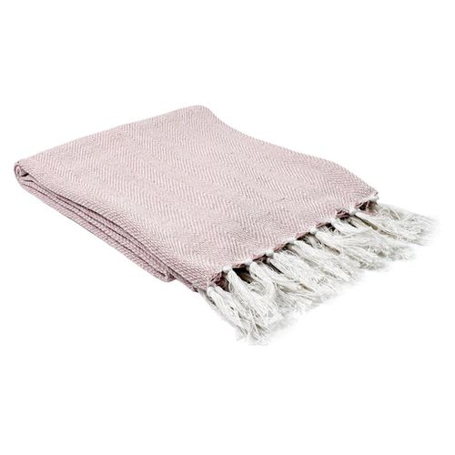 Jeté De Canapé Chevrons 120x150 Cm Zigzag Rose