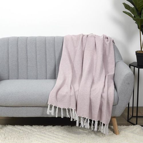 Jeté De Canapé Chevrons 120x150 Cm Zigzag Rose