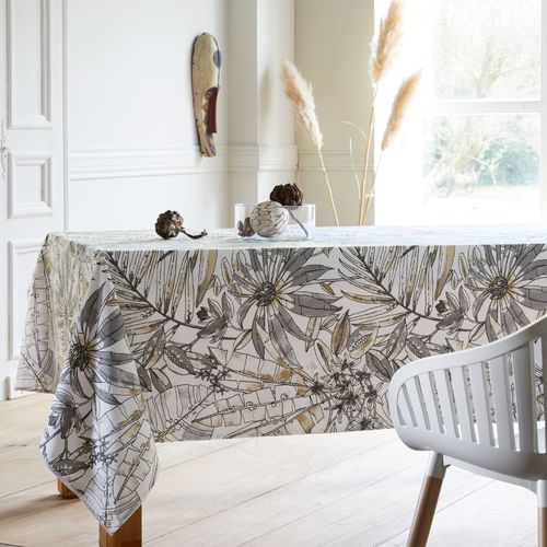 Nappe Ovale 170x240 Cm Bahia Gris Fusain Coton +