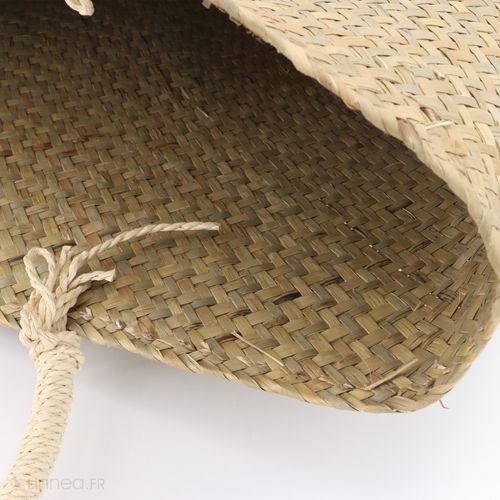 Sac De Plage Pop Playa Paille De Blé Tréssée Motif Bouche Sequins