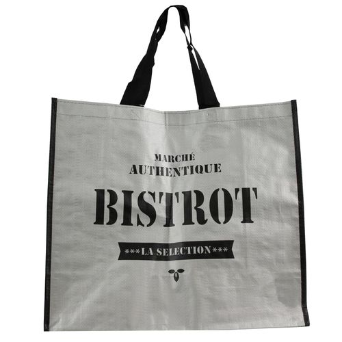 Sac De Shopping Cabas 40x45x20 Cm Siero Gris Et Noir