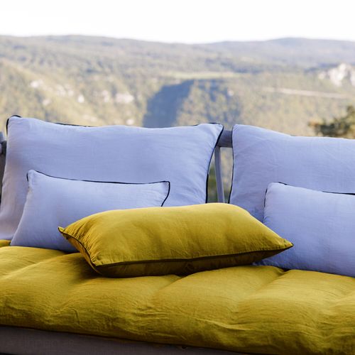 Housse De Coussin Prelude 30x50 Cm Lin Et Coton Lavés Jaune Curry