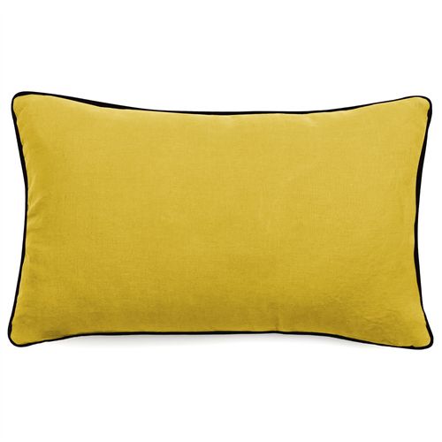 Housse De Coussin Prelude 30x50 Cm Lin Et Coton Lavés Jaune Curry