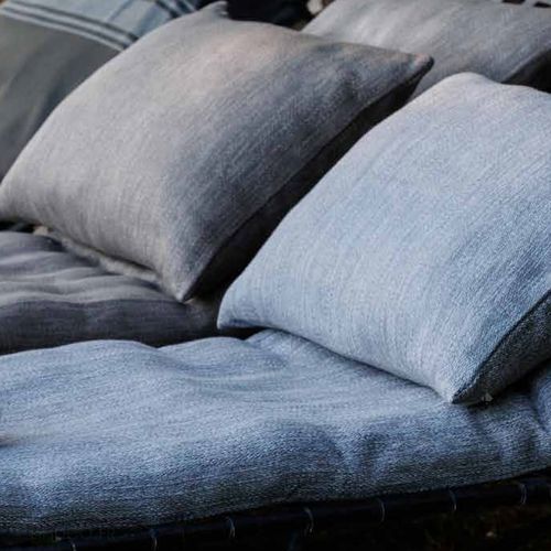 Housse De Coussin 40x60 Cm Collection Syracuse Tissu Oléfine Gris Lin