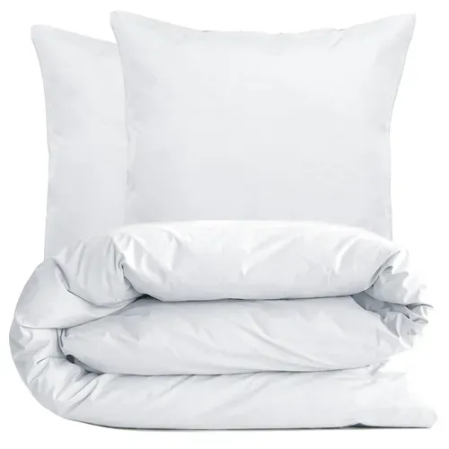 Parure De Lit 260x240 Cm Set 65x65 Cm Percale Manoir Blanc Neige