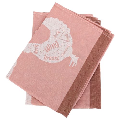 Torchons De Cuisine Rose Tendre - Lot De 4, 40x60 Cm, Mélange Coton/Polyester Ultra Absorbant Et Doux