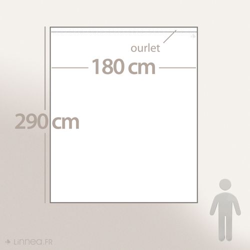 Drap Plat 180x290 Cm Percale De Coton Manoir Blanc Neige