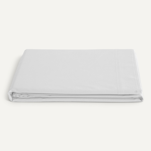 Drap Plat 180x290 Cm Percale De Coton Manoir Blanc Neige