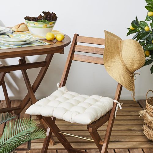 Lot De 2 Galettes De Chaise Deperlantes 40x40 Cm Antibes Beige