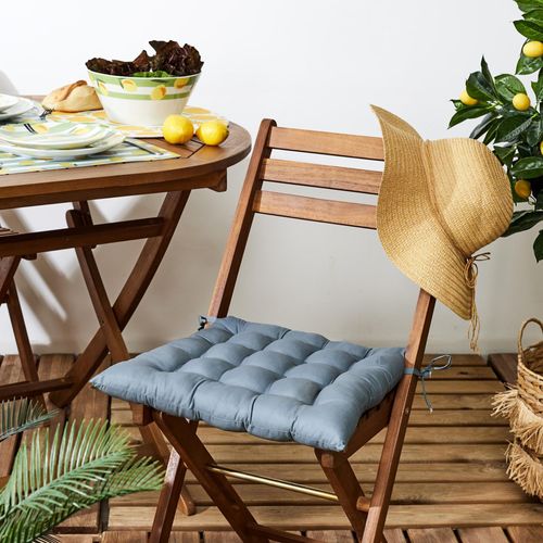 Lot De 2 Galettes De Chaise Deperlantes 40x40 Cm Antibes Gris