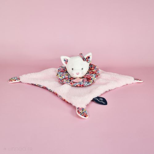 Doudou Boule 25 Cm Polyester Collection Les Petits Futés Chat Rose