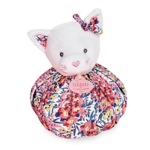 Doudou Boule 25 Cm Polyester Collection Les Petits Futés Chat Rose