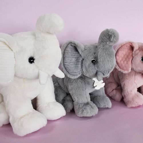 Peluche éléphant 35 Cm Polyester Collection Preppy Chics Rose