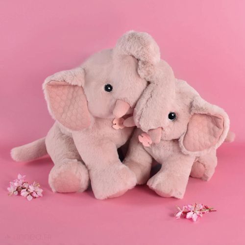 Peluche éléphant 35 Cm Polyester Collection Preppy Chics Rose